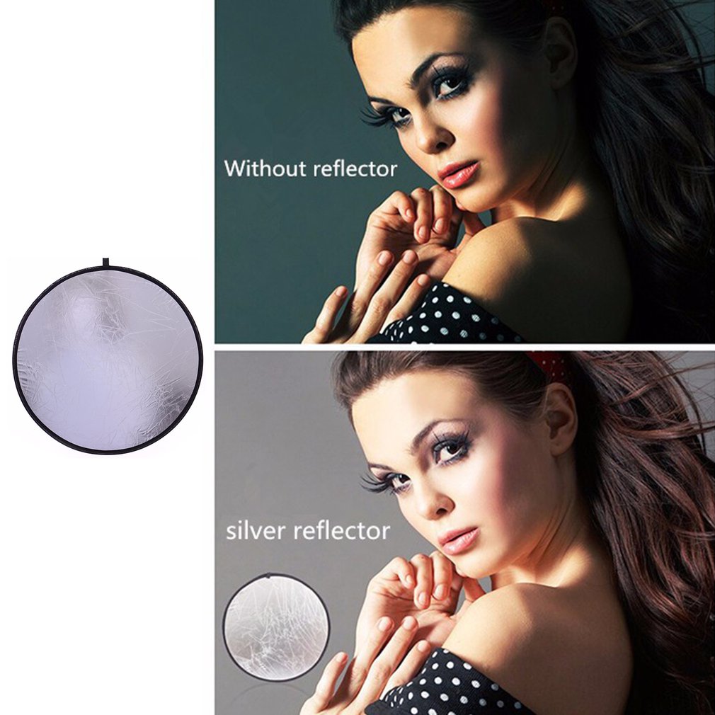 2 In 1 20 Inch 50Cm Houvast Multi Opvouwbare Draagbare Disc Light Reflector Voor Fotografie Studio 2in1 Goud En zilver