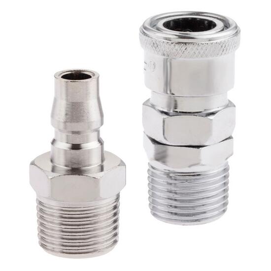2Pcs Pneumatic Parts Euro Air Line Hose Compressor Connector Quick Release 1/2" BSP Male Thread Coupler Fitting Connector