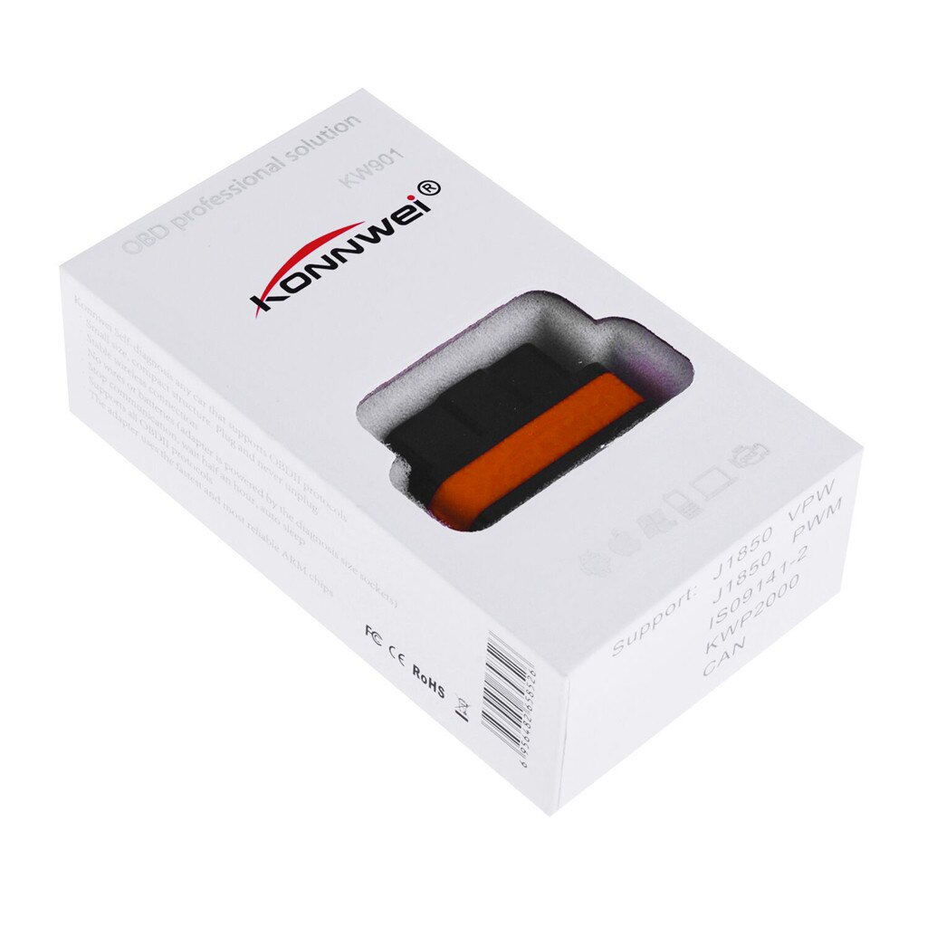 Konnwei-moteur de voiture KW901 ELM327 | Bluetooth 3.0, OBD2 OBDII Scanner de Code de Diagnostic 6.12