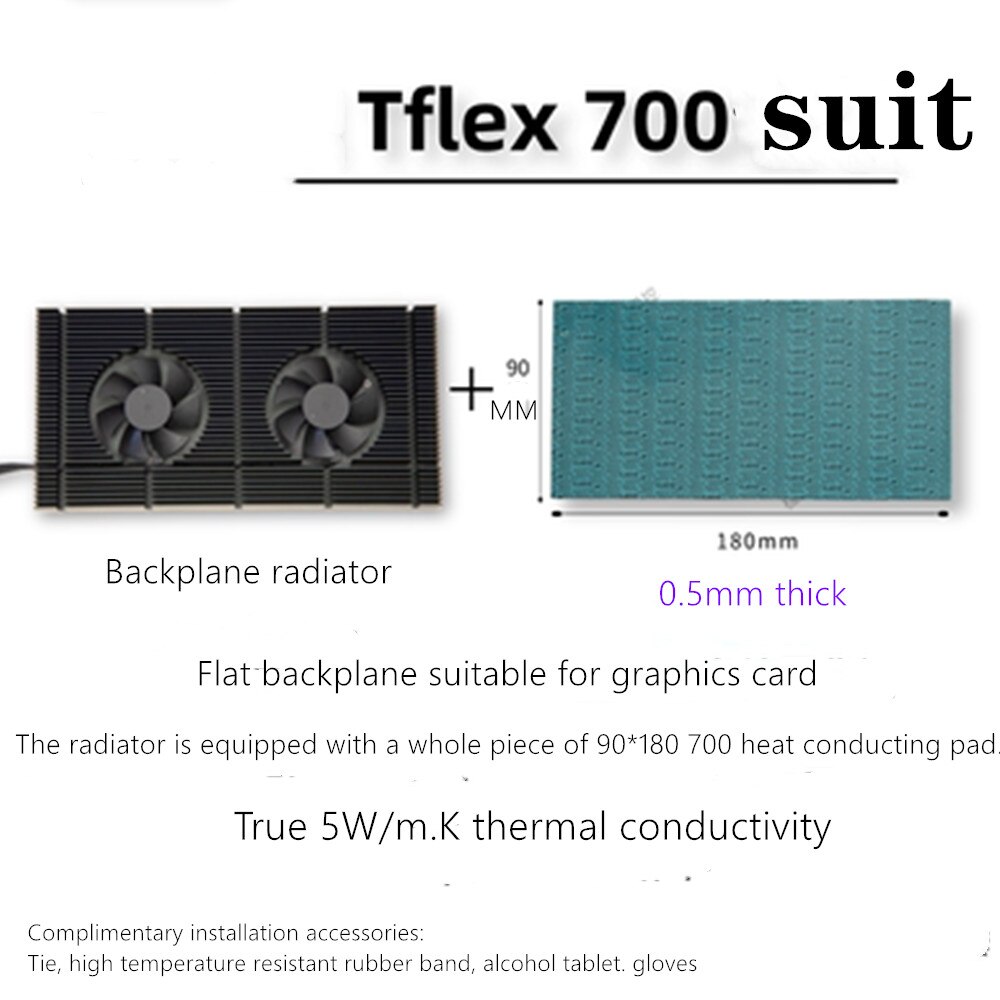 Voor Rtx 3090 3080 3070 Serie Grafische Kaart Vga Vram, aluminium Paneel + Dual Pwm Fan Cooling Cooler Gpu Backplate Geheugen Radiator: YELLOW