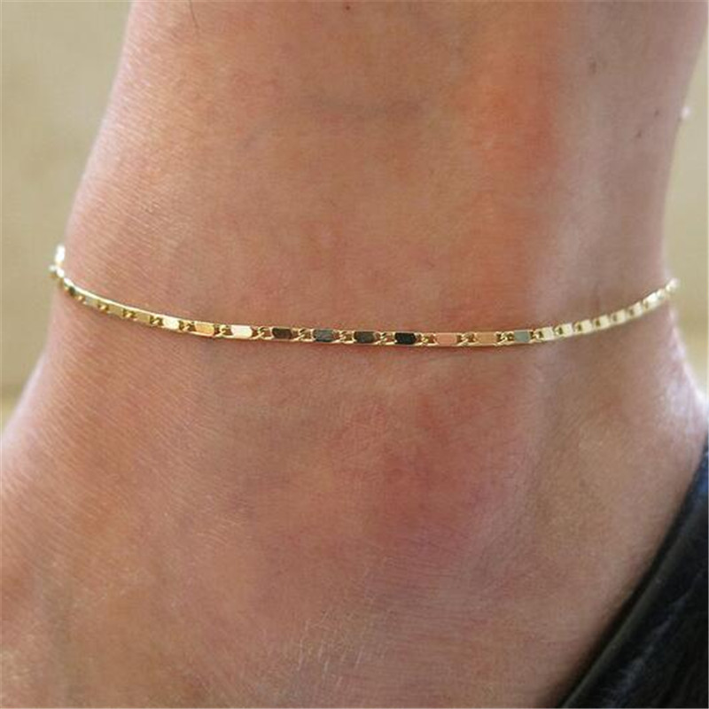 Kleurrijke Kristallen Kraal Enkelbandje Voor Vrouwen Strand Sexy Goud Kleur Voet Ketting Op De Been Mode Enkelband sieraden: bo gold