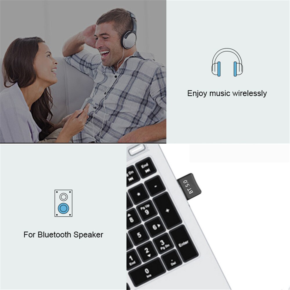 Mini USB Bluetooth Adapter receiver Wireless Mini USB Bluetooth Dongle 5.0. receiver for Computer PC Wireless Mouse