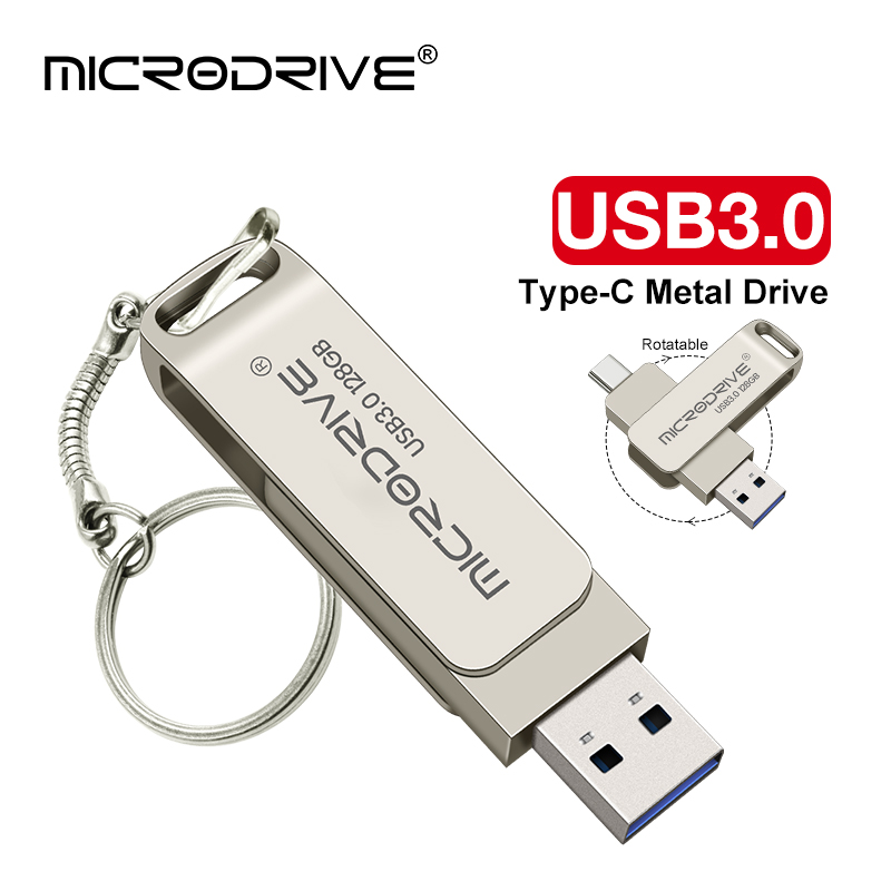 Unidade flash USB TIPO C OTG 2 em 1 USB Stick 3.0 128GB Pen Drive 64GB 256GB 512GB Disk de memória Pendrive