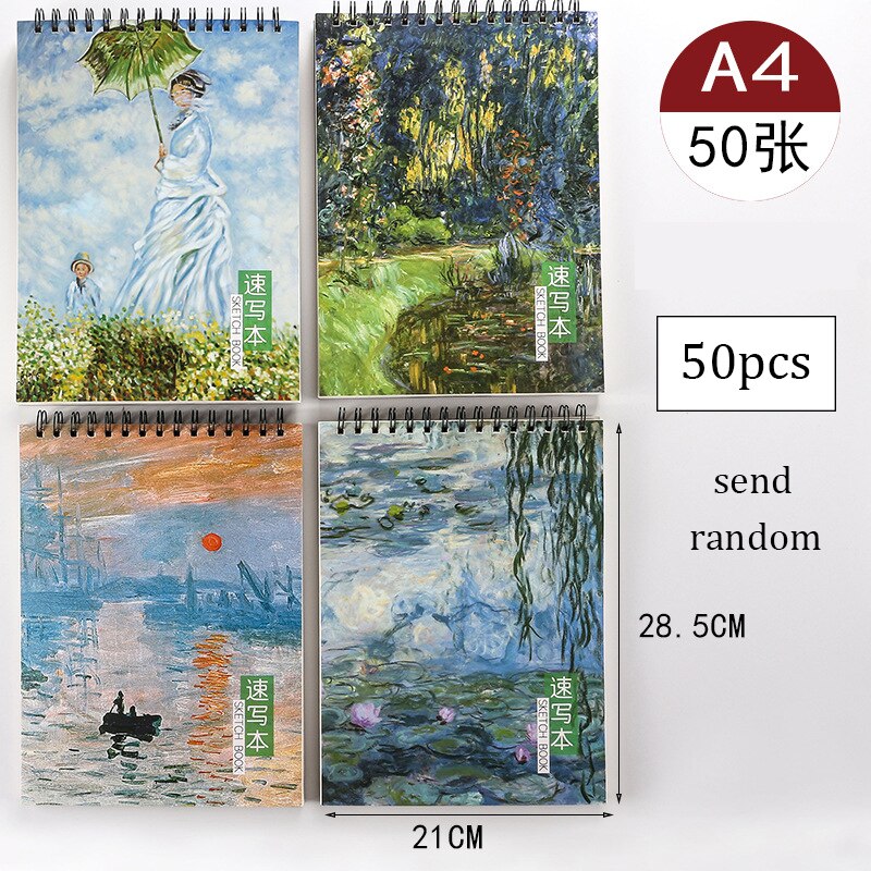 A4 Sketchbook Art Painting Book for children Sprial Notebook Kawaii Elk Graffiti DIY Drawing Book Blank Paper Planner Organizer: G