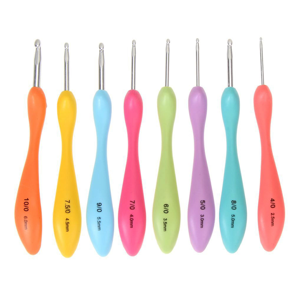 8PCS Hooks Needles Sewing Tools Sewing Needles Knitting Needles Weave Sewing Tools Crochet Hooks Knit Aluminium Craft Yarn