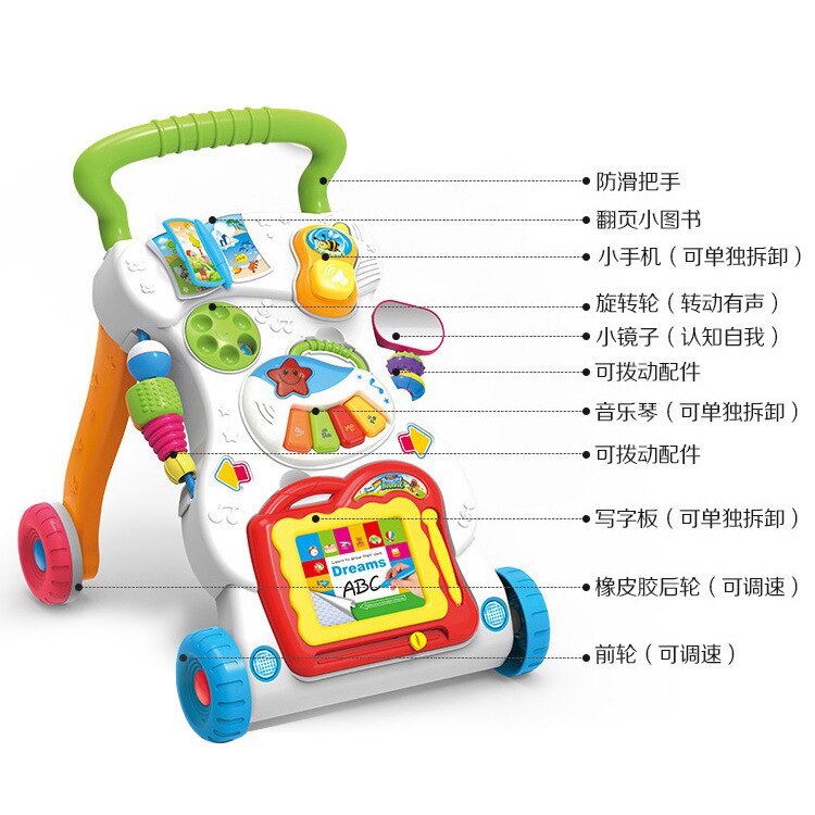 multi-functional Baby Walker Walking infant walker 0-6 year old infant toys Early Learning with Adjustable