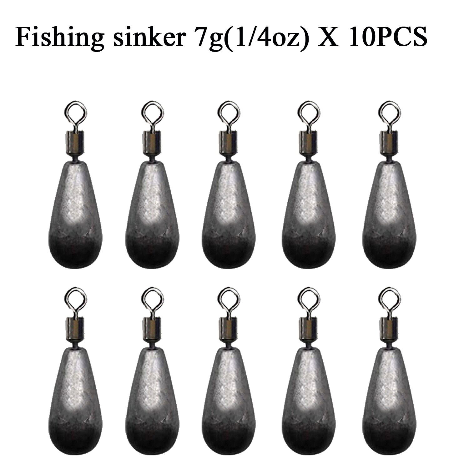 10 pz/lotto pesca peso platina 3.5g 5g 7g 10g 14g 20g pesi goccia d&#39;acqua attrezzatura da pesca accessori: 7g sinker