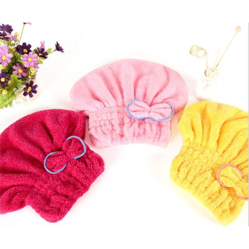 Femmes magie séchage rapide cheveux bouchon de séchage serviette tête enveloppement chapeau outil de bain accessoires Rose Rose bleu rouge jaune violet disponible