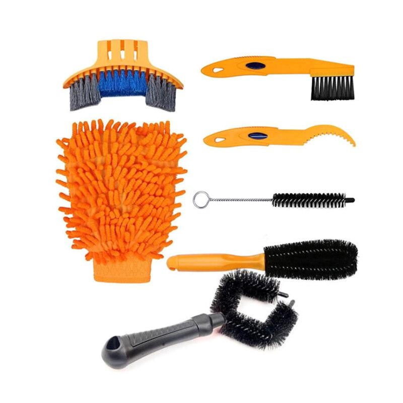 Bicycle Chain Cleaner Scrubber Brushes Mountain Bike Wash Tool Set Cycling Cleaning Kit Bicycle Repair Tools Bicycle Accessories: SET 9