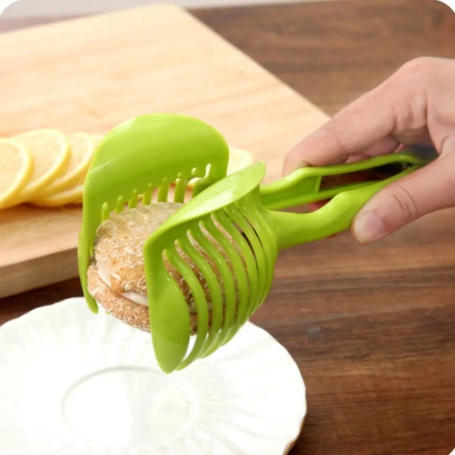 1 pz cucina in plastica affettatrice di patate portatile taglia pomodoro utensile taglio limone accessori da cucina