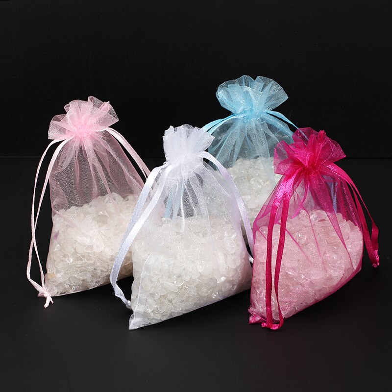 50 stk smykkepose 7*9 cm smykke emballage organza poser favor bryllup fest julegaver emballage poser