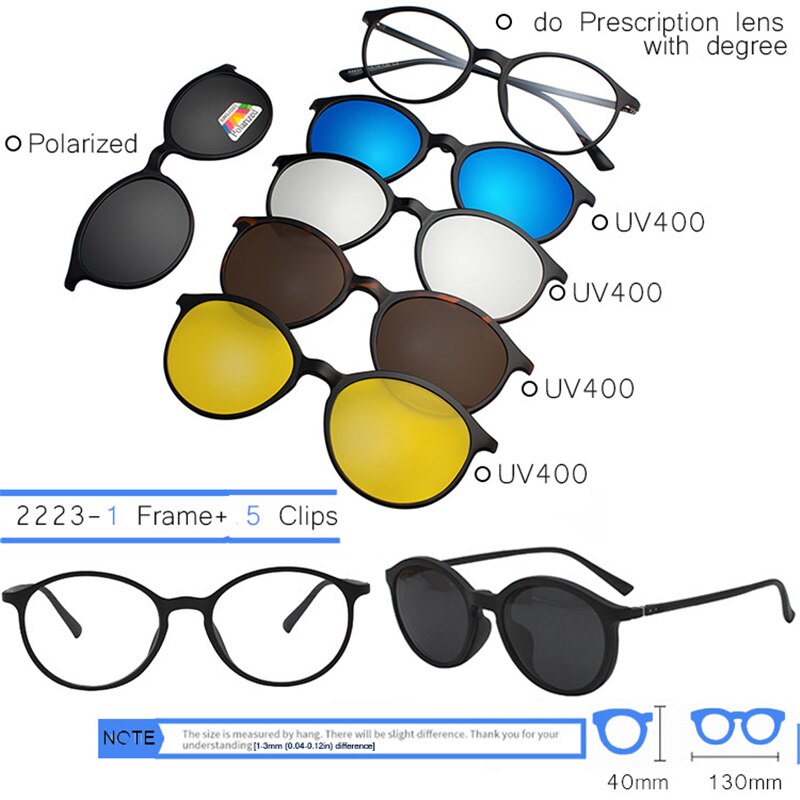 IVSTA 3 in 1 Clip Auf Sonnenbrille Männer Polarisierte Magnet Gläser Magnetische Clips Rezept Optischen Rahmen Spektakel Frauen Lesen: 2223-5PCS