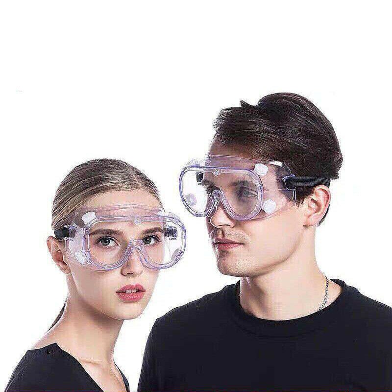 Anti-Virus safety Goggle Clear Lens cover all eyes No Holes Chemical Splash