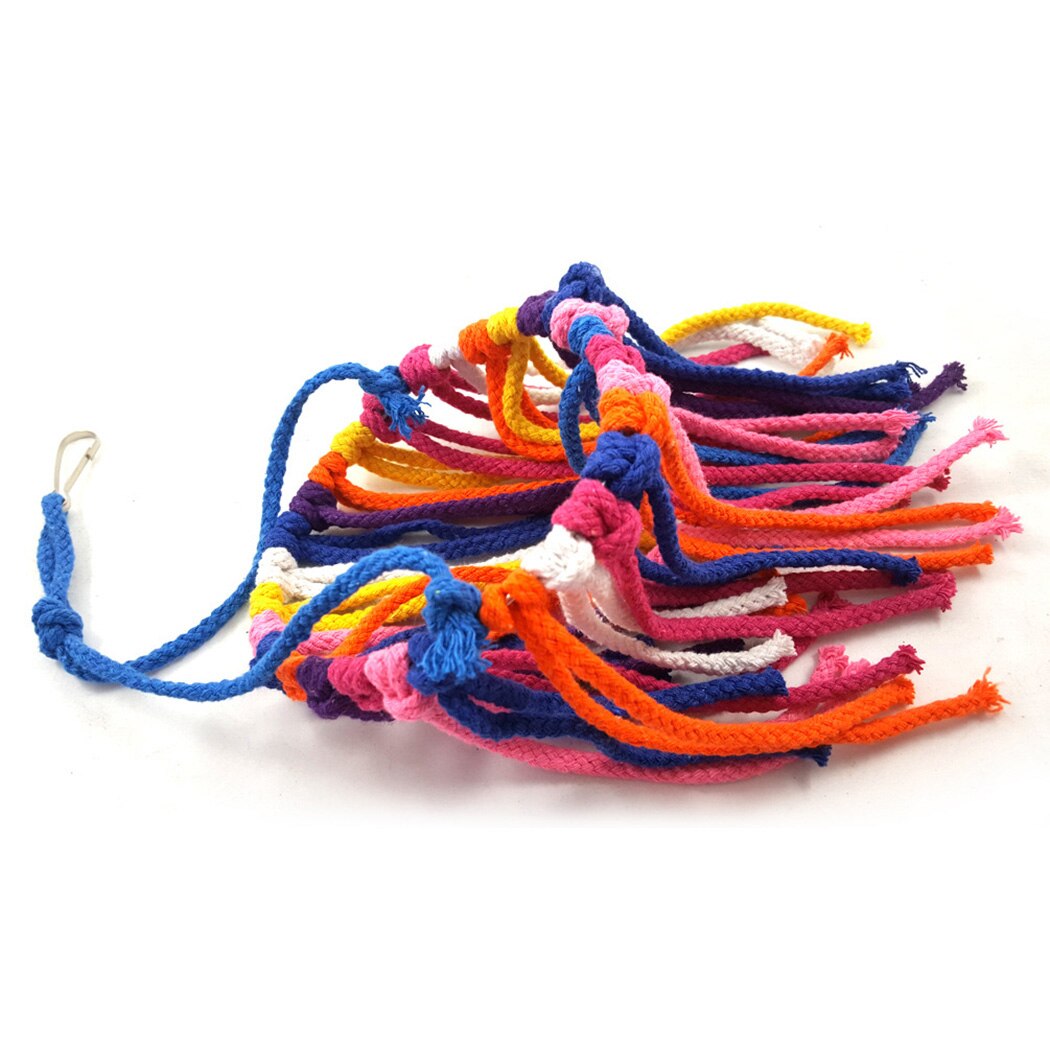 Handgemaakte vogel schommel speelgoed katoenen touw vogel kauw speelgoed vogel hangend speelgoed vogelkooi speelgoed