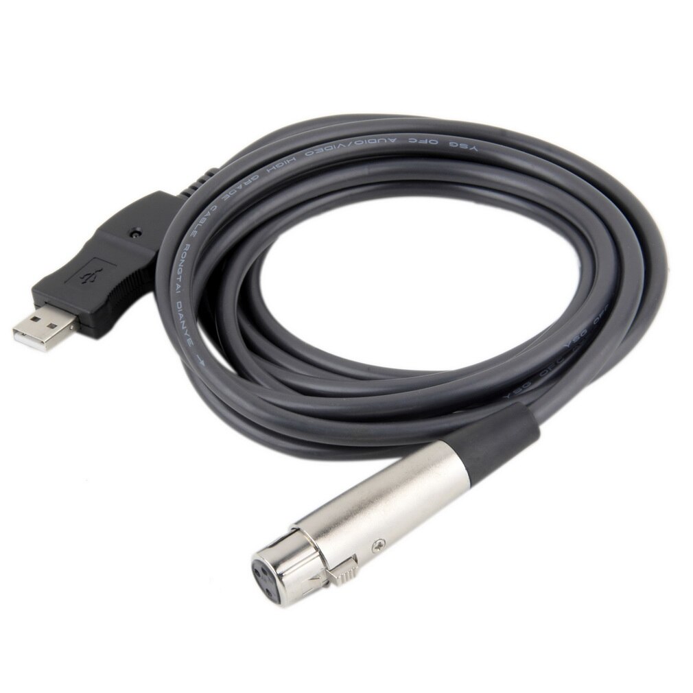 XLR Female to USB Male 3m 9FT Black Cable Cord Adapter Microphone Link Cable Adapter Adattatore cavoUSB