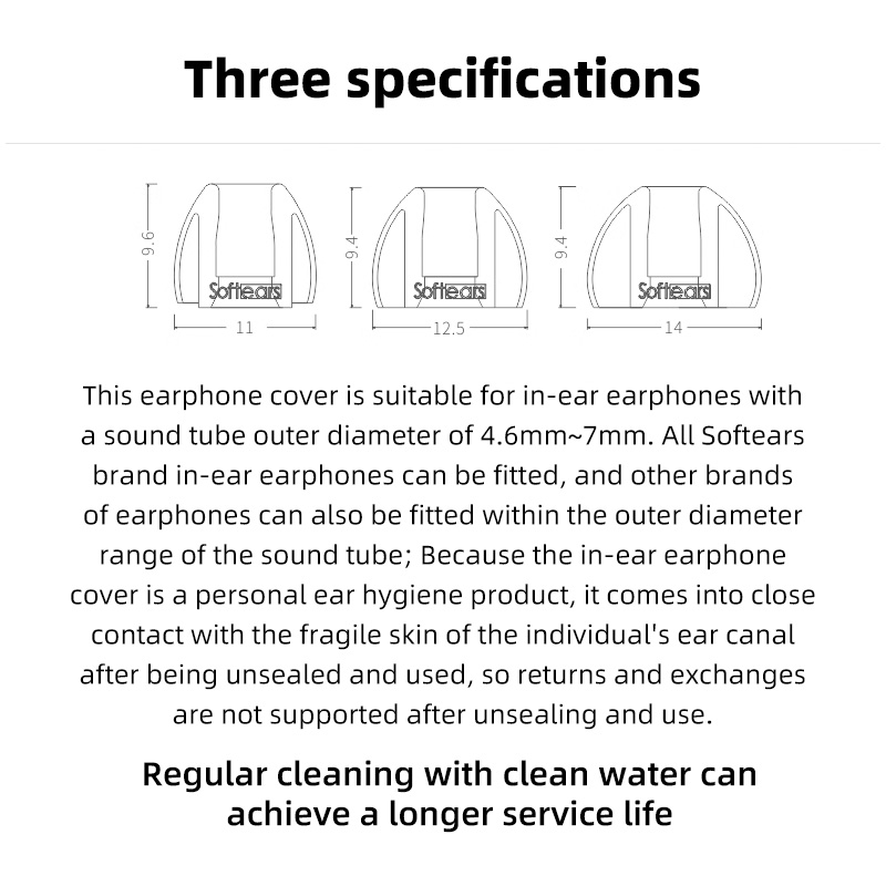 Softears UC Ear tips for Volume Earphones Brand Liquid Silicone Eartips