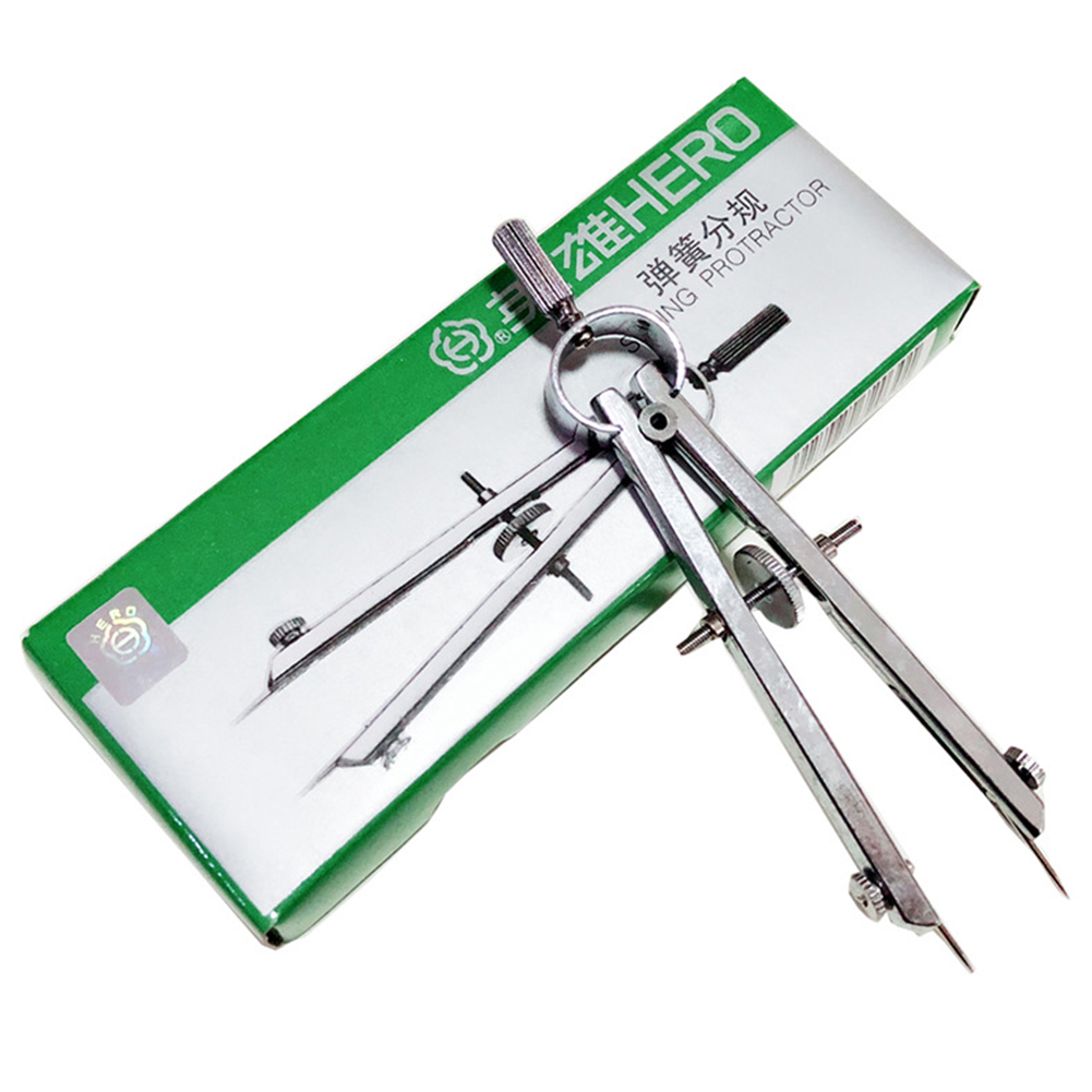 Drafting Compass with Lock Math Compass Drawing Metal Geometry Scribe Gauge Bow Divider Engineering Drawing Tool