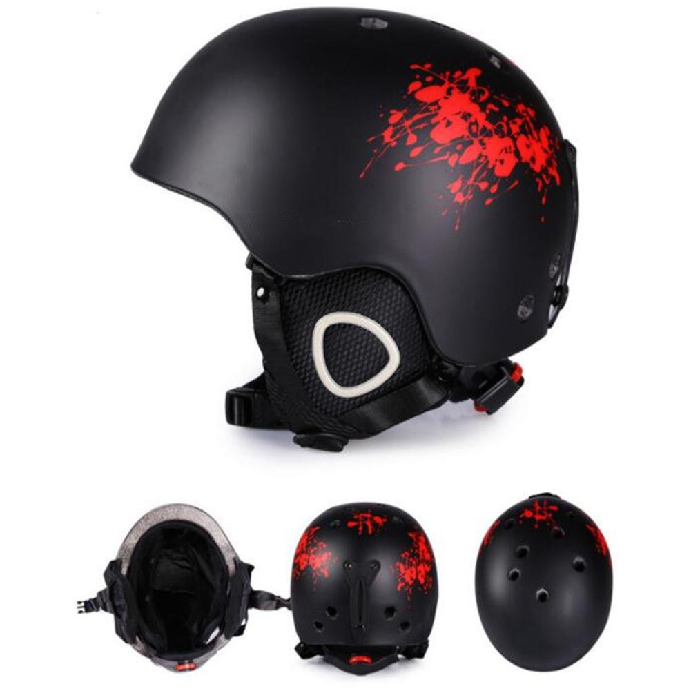 Geïntegreerde Molding Ski Helm Veiligheid Warm Snowboard Helm Ski Beschermende Gear Apparatuur voor Volwassen: graffiti tree branch / L number
