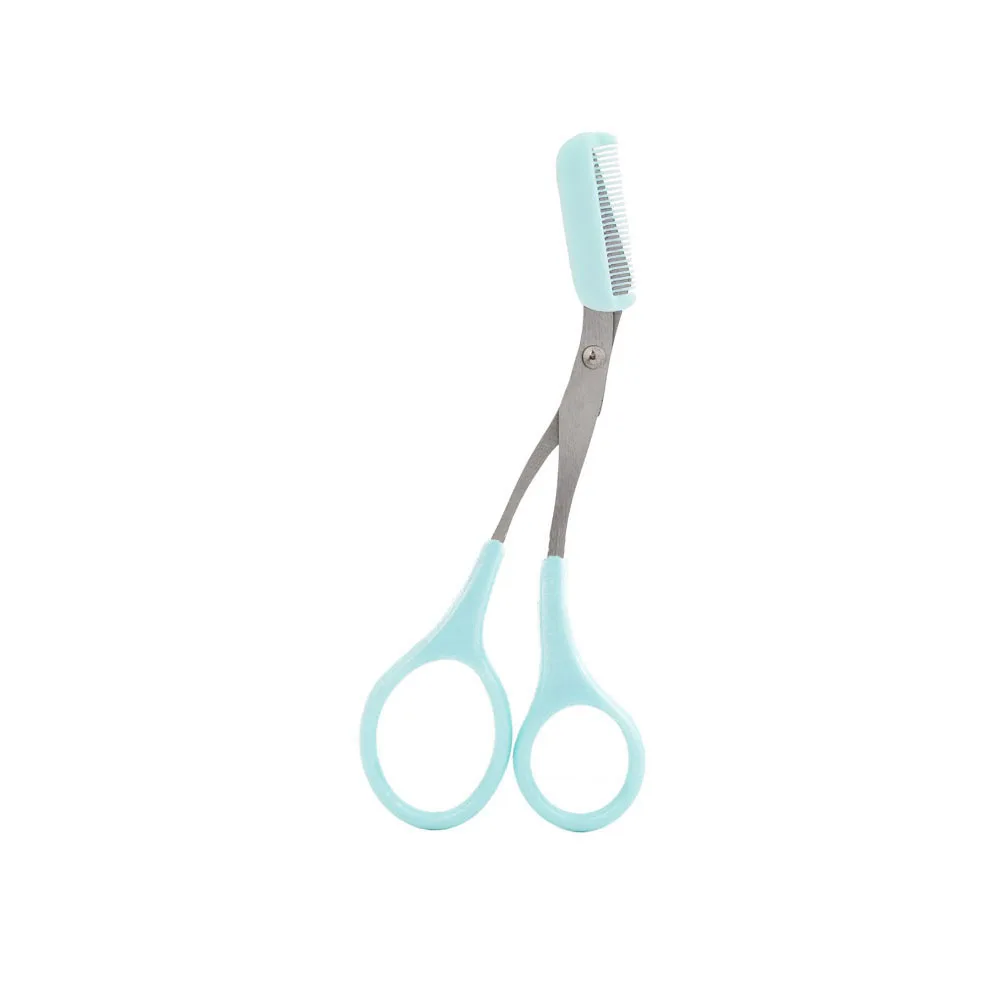 Ciseaux à sourcils en acier inoxydable avec peigne, rasoir, Kit de toilettage des sourcils pour une mise en forme et un coiffage précis: Brossé Chrome
