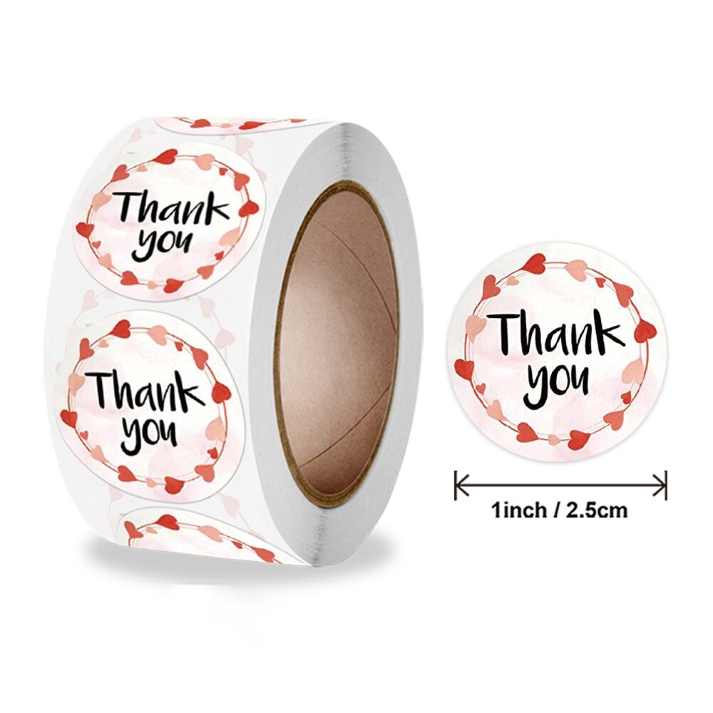 100-500pcs Round Thank You Stickers for Wedding Favors and Party Handmade Envelope Seal Labels For Business decoration: A349-500 pcs