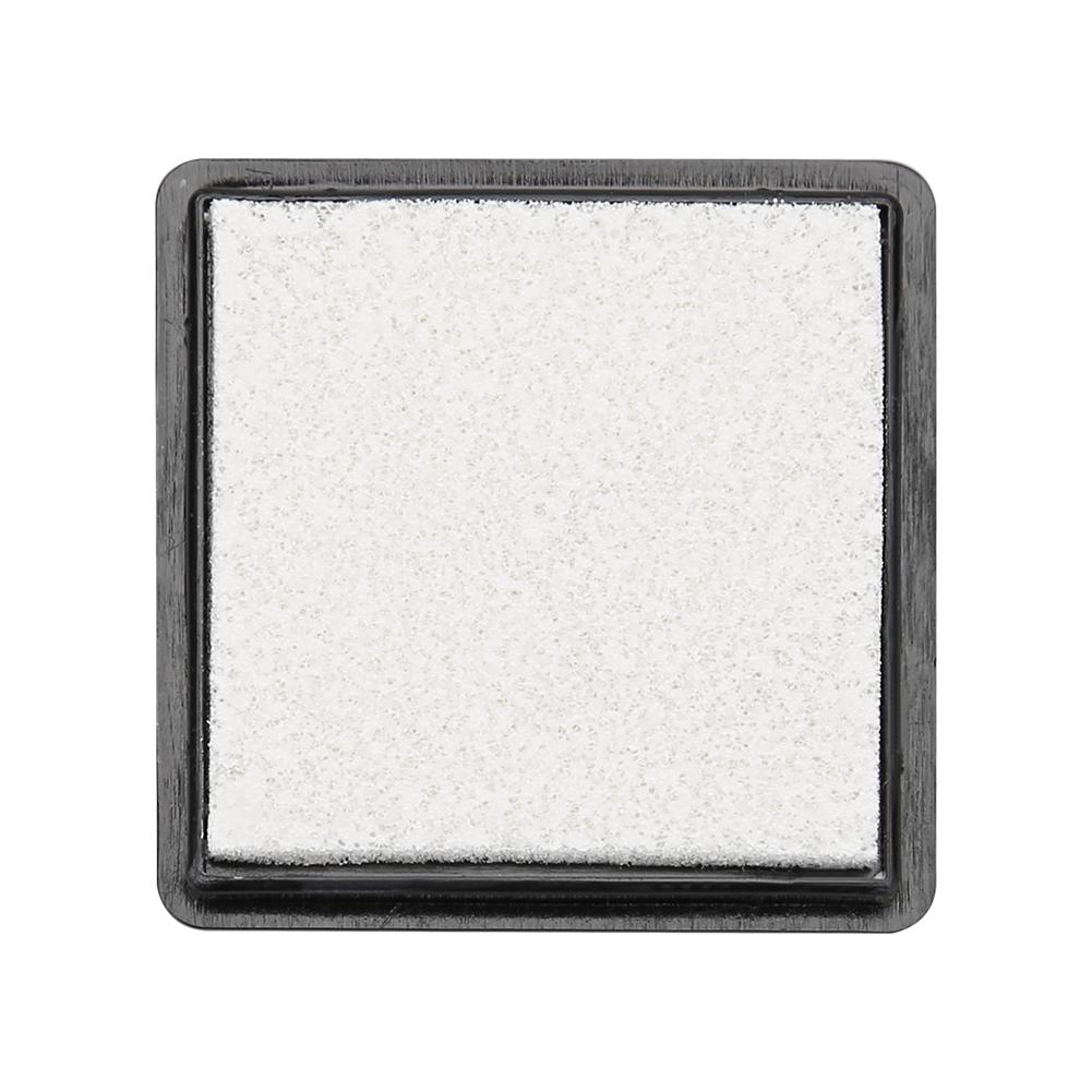 Almohadilla de tinta cuadrada con huella dactilar para DIY, tarjeta manualidades de papel para álbum de recortes, sello de sellado, almohadilla de tinta para decoración de boda: Blanco