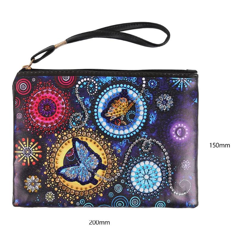 DIY Diamond Painting Wristlet Wallet Butterfly Special Shaped Embroidery Cross Stitch Wallet For Women Christmas