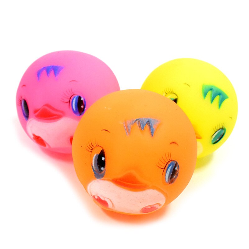 1 st diameter 6cm pipiga hundboll leksaker för små hundar gummi tugga valp leksak hund prylar hundar leksaker husdjur brinquedo cachorro: Runda 4-1 st