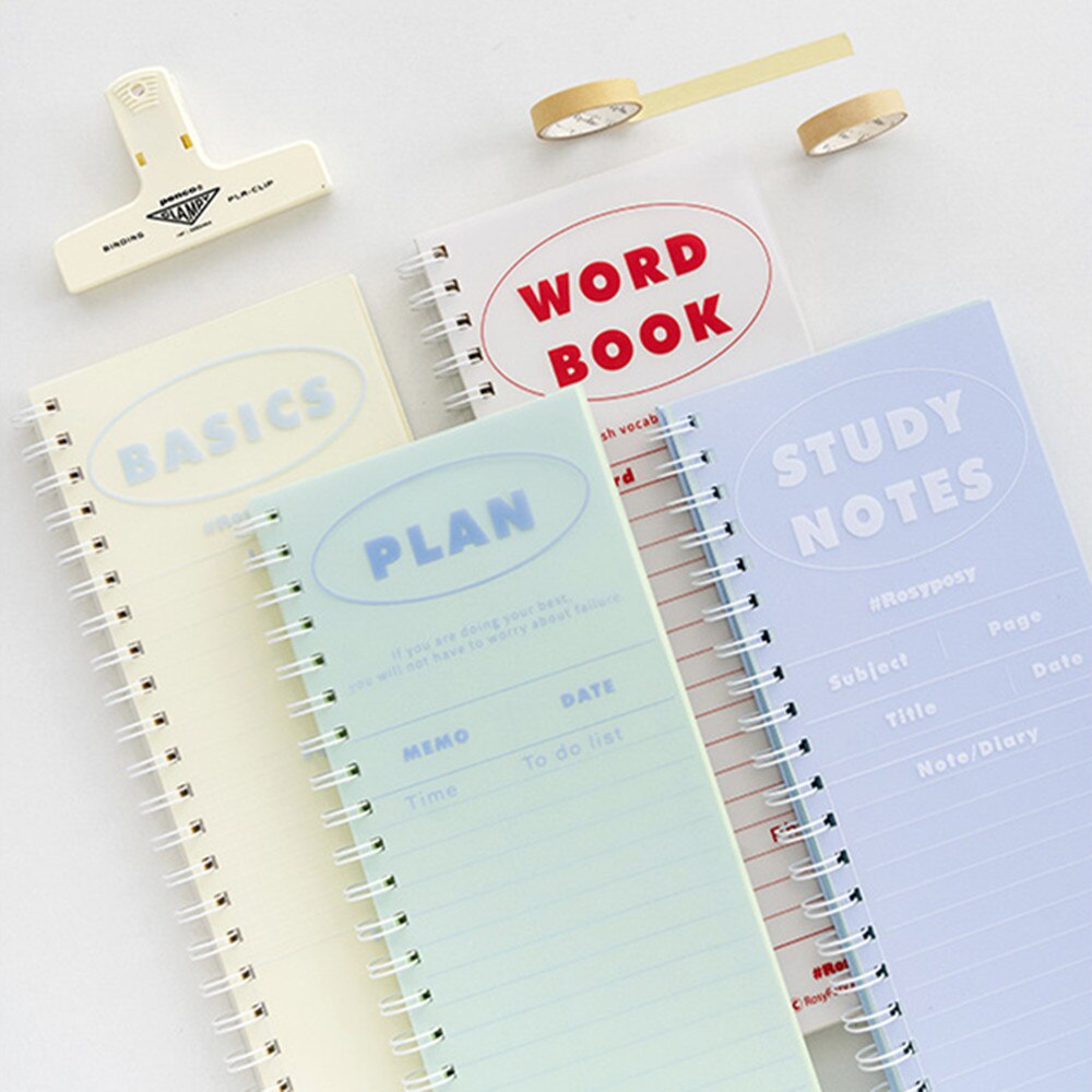 Cuaderno en espiral de estilo fresco para estudiantes, Bloc de notas, Agenda estacionaria, planificador, notas semanales, papelería, proveedores escolares, 62 hojas