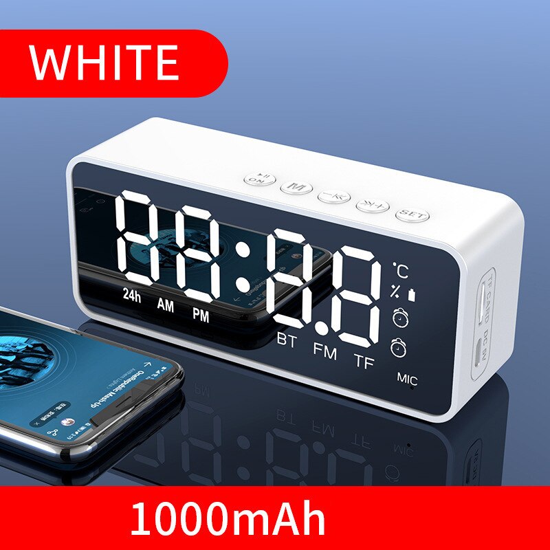 G50 Draadloze Bluetooth Speaker Met Fm Radio Mini Draagbare Kaart Spiegel Wekker Geluid Dual Wekker Instellingen Voor Alle telefoon