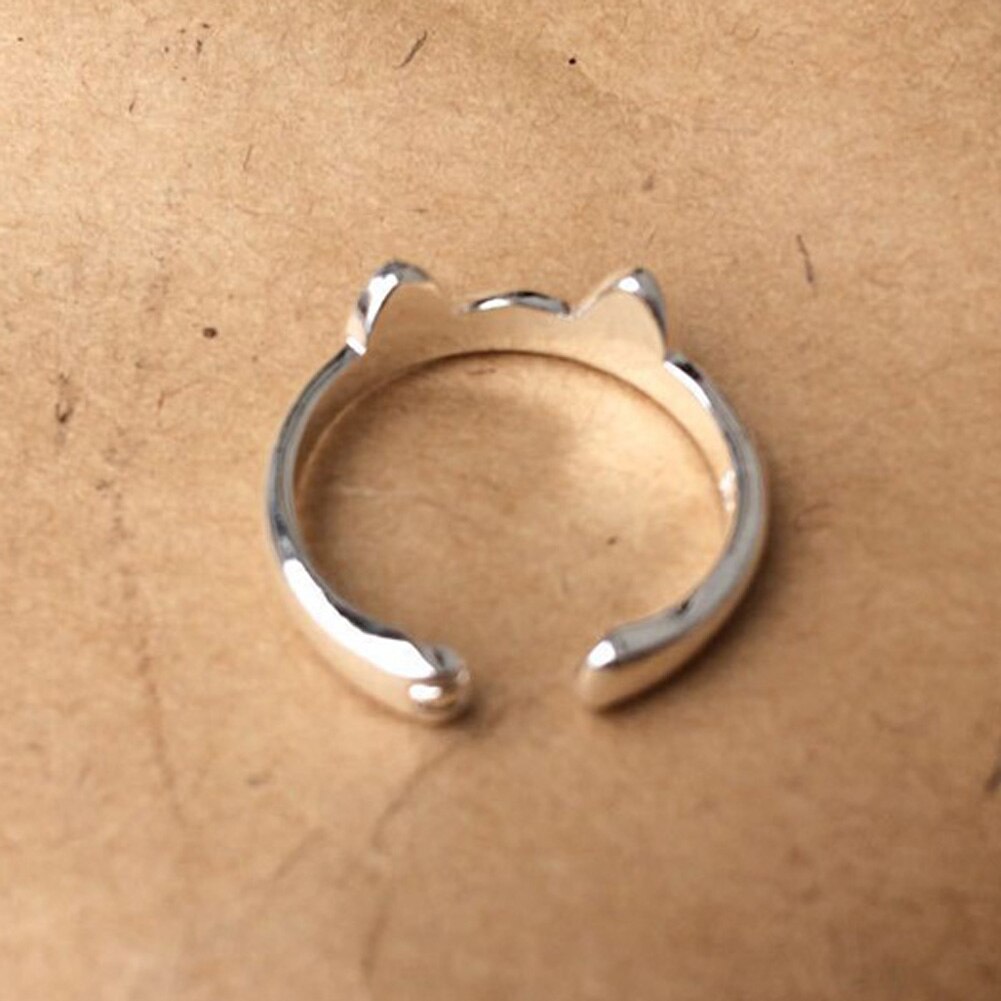 Anneau d'oreille de chat plaqué argent, mignon, bijoux à la , anneau de chat pour femmes et filles, ajustables