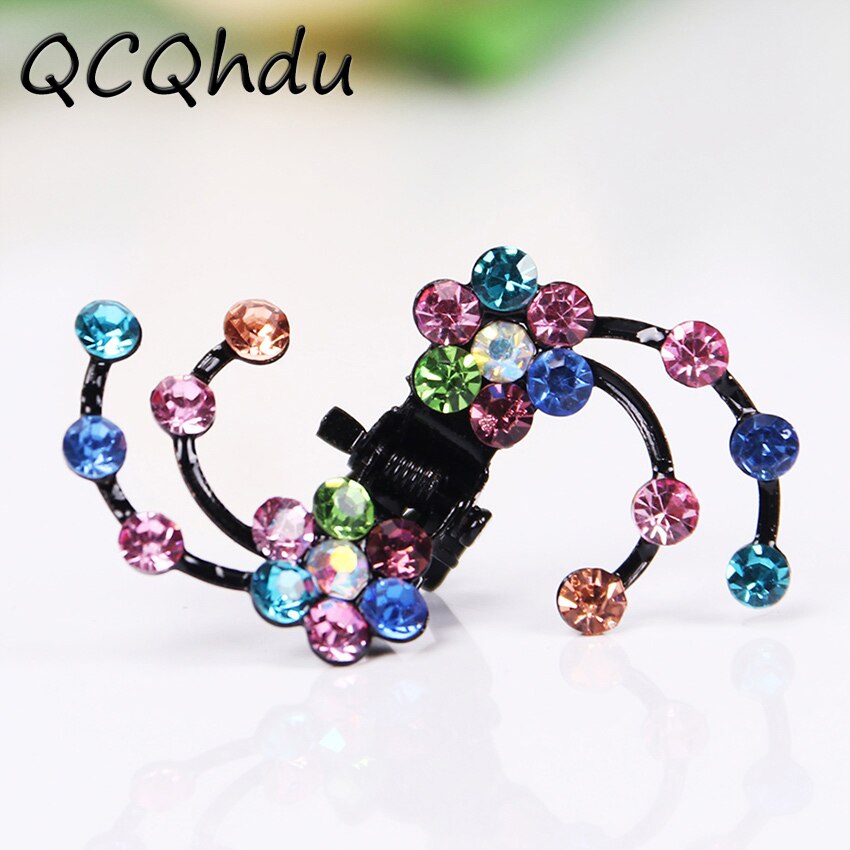 6PCS/1 Pacote Nupcial Do Casamento Cabelo Garras Mulheres de Mini Grampos de Cabelo Grampos de Cabelo Flor Acessórios Para o Cabelo Headwear Strass Floco De Neve: Mixed color