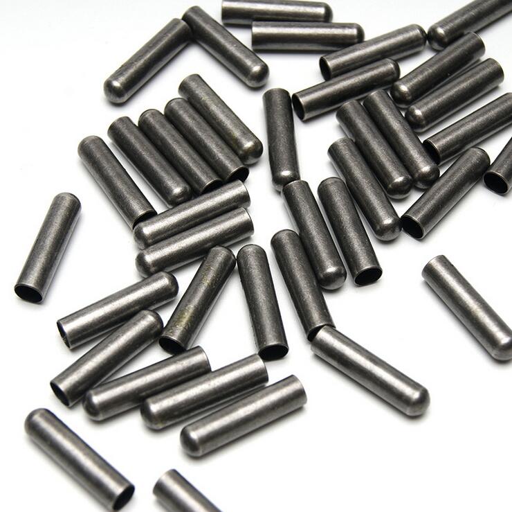 Fechos de couro tampas, prata/preto/bronze dobra sobre crimpagem cabo terminal conector para sapatos cordão cintura cabo, acessórios de fabricação: black