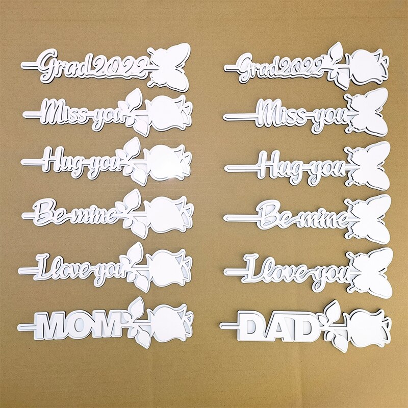 12Pcs Sublimatie Lege Mdf Rose Bloem Beste Cadeau Diy Trouwdag Moederdag Individualiteit Mode Romantiek Aanwezig