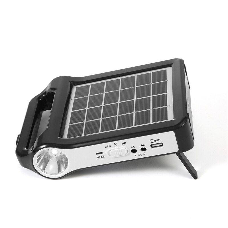 Generador Solar portátil para exteriores, sistema de energía Solar recargable de 6V con linterna, fuente de alimentación de emergencia para iluminación y Camping
