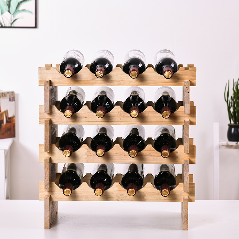 One-layer European wine rack solid wood wine rack non-wall hanging wine rack DIY bar accessories home bars