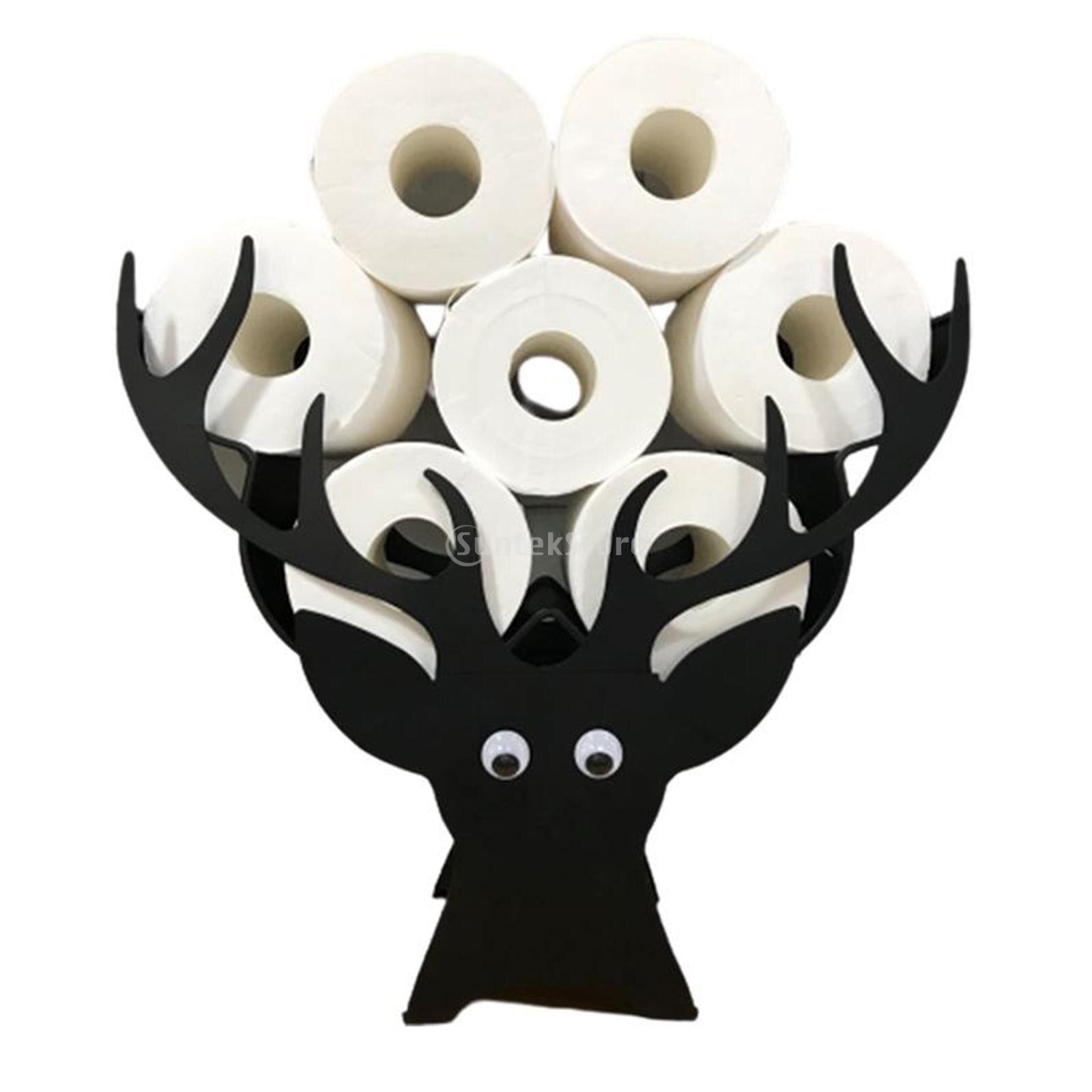 Porte-rouleau de papier toilette en mouton, support mural en fer ou autoportant, rangement de mouchoirs de salle de bain, peut contenir 7 rouleaux de panier de papier toilette: Deer