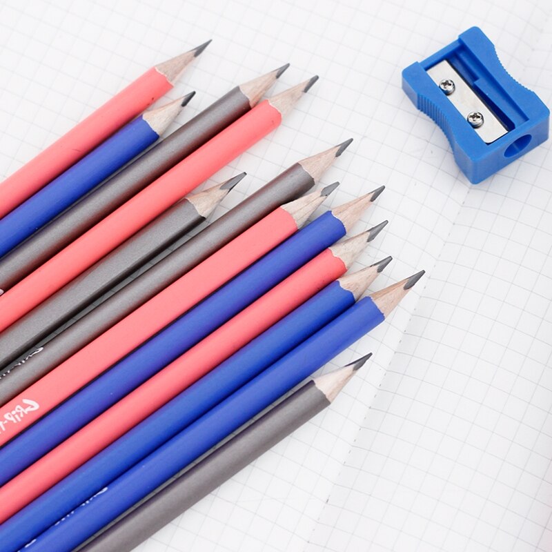 12Pcs/set Wooden Sketch Pencils 2B HB 2H Graphite Art Manual Draw Pen Office School Stationery Supplies