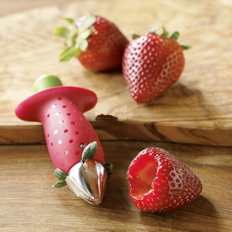 Jordbærkerne fjern værktøj metal plastik frugt bladfjerner gadget tomat stilke fjerner køkken tilbehør køkken gadgets