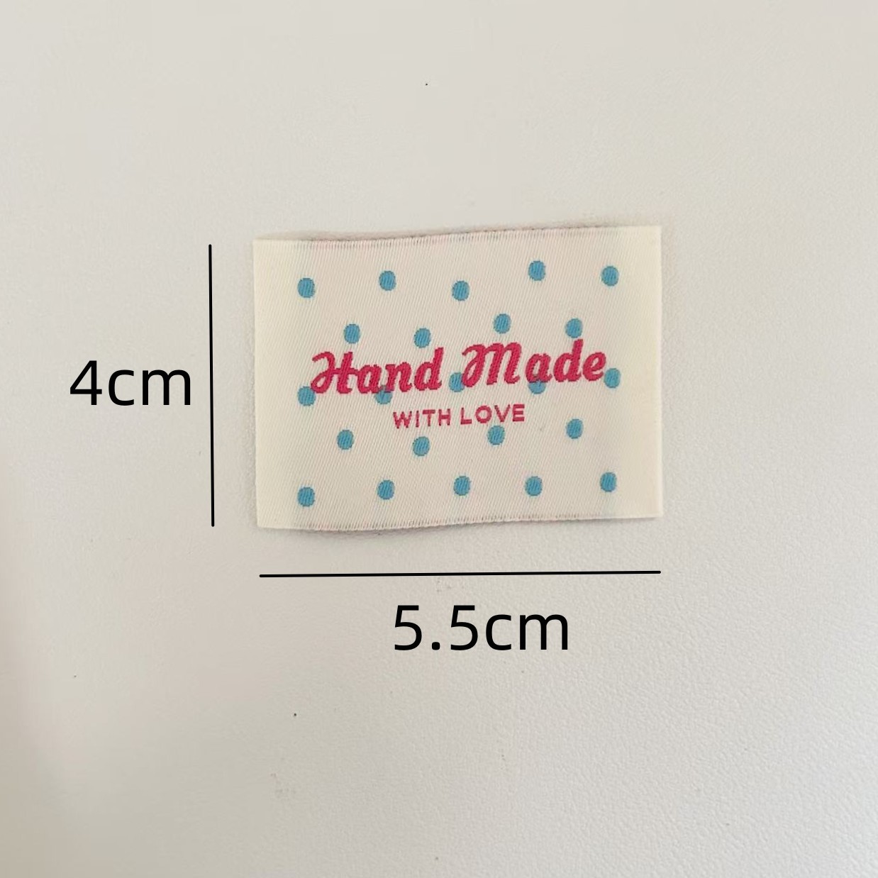 Handgemaakte stoffen labels – geruite en stippen geborduurde patches voor kleding, tassen, sokken, doe-het-zelf naailabels, klaar voor: Gun Metal