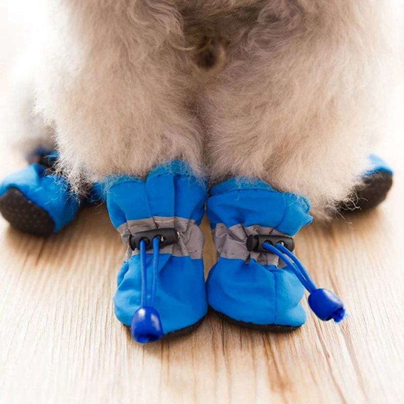 Dog Shoes Warm Anti-slip Rain Snow Boots Small Dogs Socks Booties Waterproof Polyester Winter Pet Supplies Pet Shoes