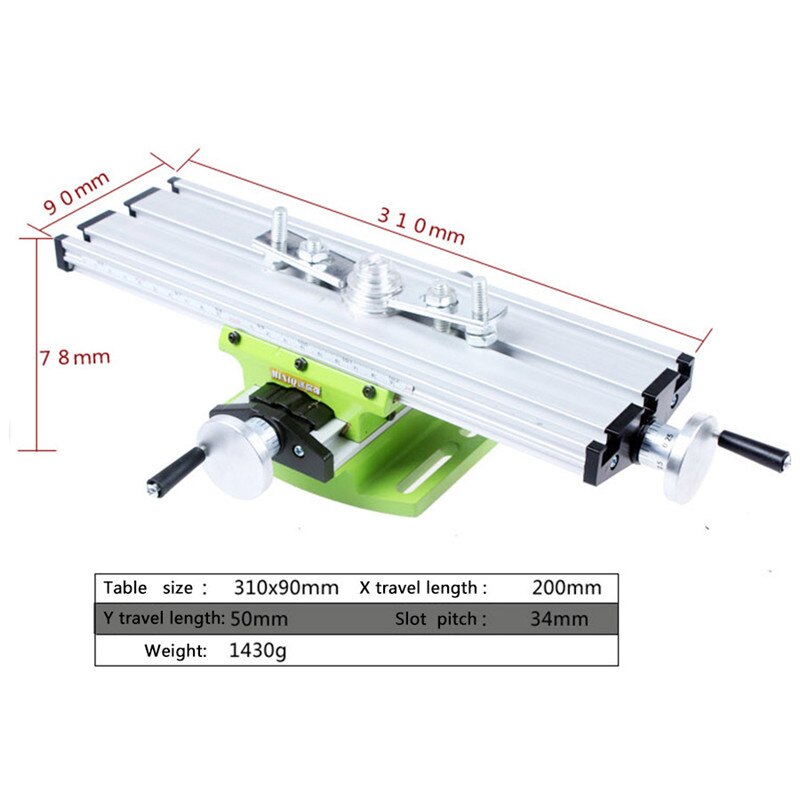 Multifuncional Compound Worktable Precision Table Working Cross Slide Table Worktable for Milling Drilling Bench Adjustable X-Y