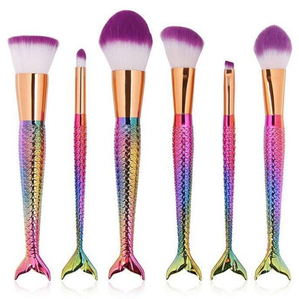 Zeemeermin visstaart make-up kwastenset oogschaduw eyeliner foundation foundation concealer blend kwast beauty cosmetica 11 stuks/sets