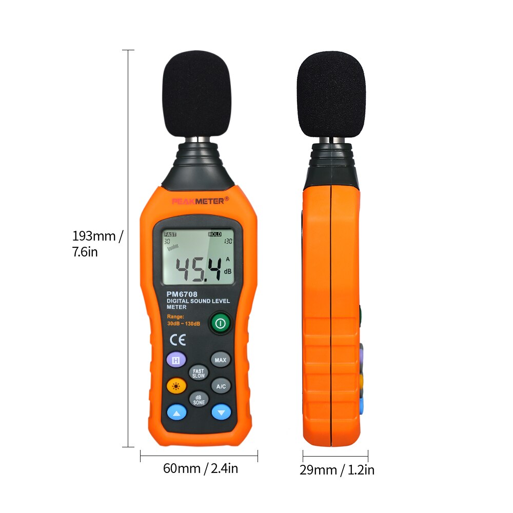 Lcd digital støjmåler lydniveaumåler 30-130db støjvolumen måling af decibel overvågningstester lydniveau test