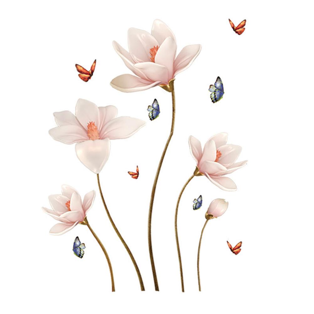 PVC Removable 3D Flower Wall Sticker Living Room Bedroom Home Decor: Default Title