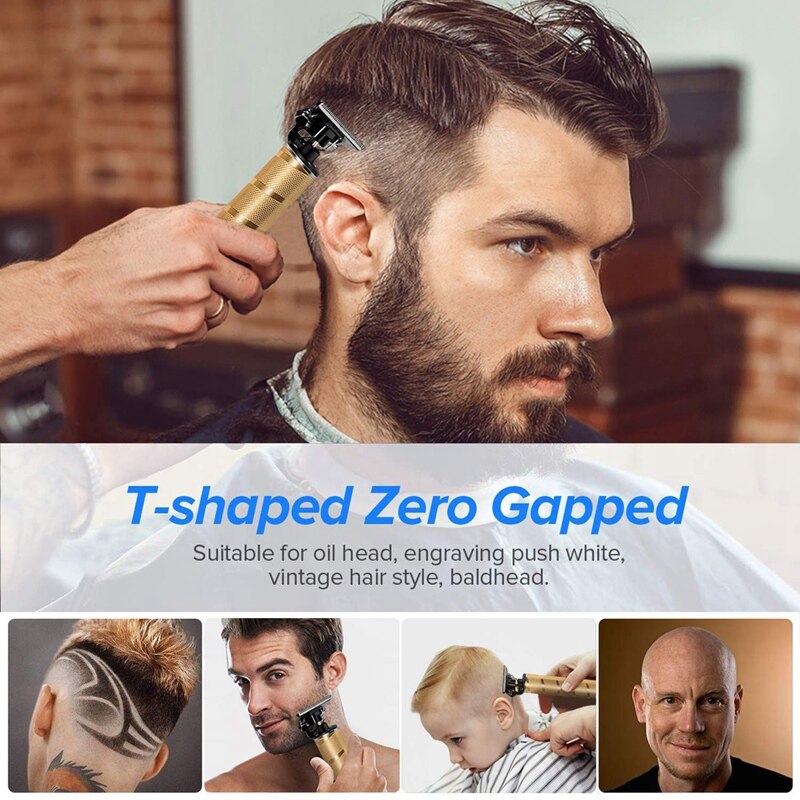 Outliner Hair Clippers, T-Blade Cordless Hair Trimmer for Men Waterproof Grooming Kit