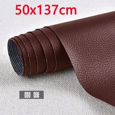 Parche de tela de cuero sintético para reparación de sofá, Pegatina autoadhesiva sin planchado, parches de tela de cuero para álbum de recortes, 50x137cm: 50x137 coffee