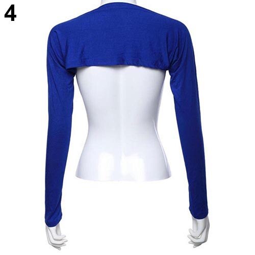 Vrouwen Solid Katoen Stretch Een Stuk Schouder Mouw Zon Arm Cover: Blue