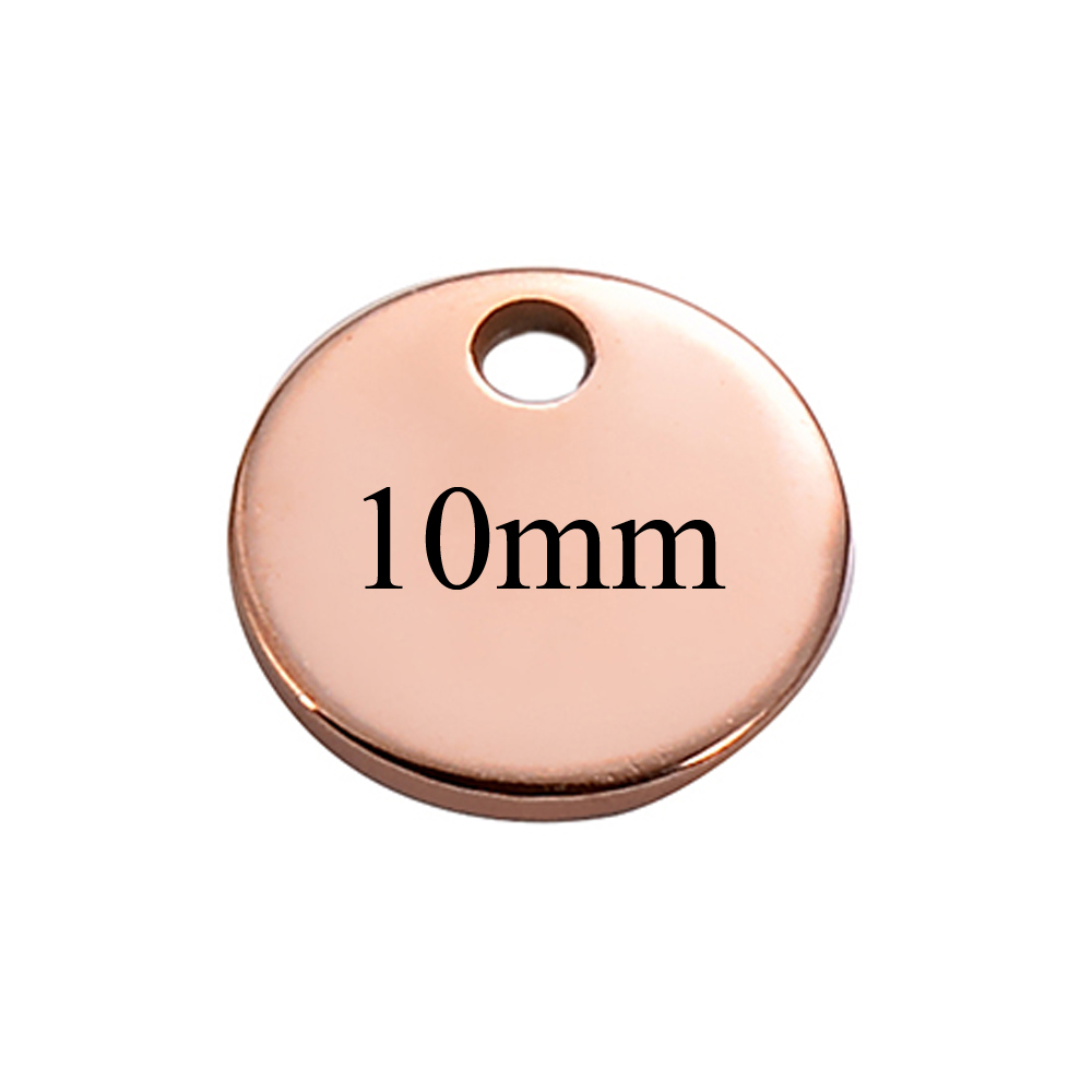 50 Pz/lotto In Acciaio Inox 6mm 8mm 10mm 12mm Tag Vuoti FAI DA TE Per La Produzione di Gioielli Pendenti E Ciondoli Rotondi Del Pendente All'ingrosso: Rosa Color Oro