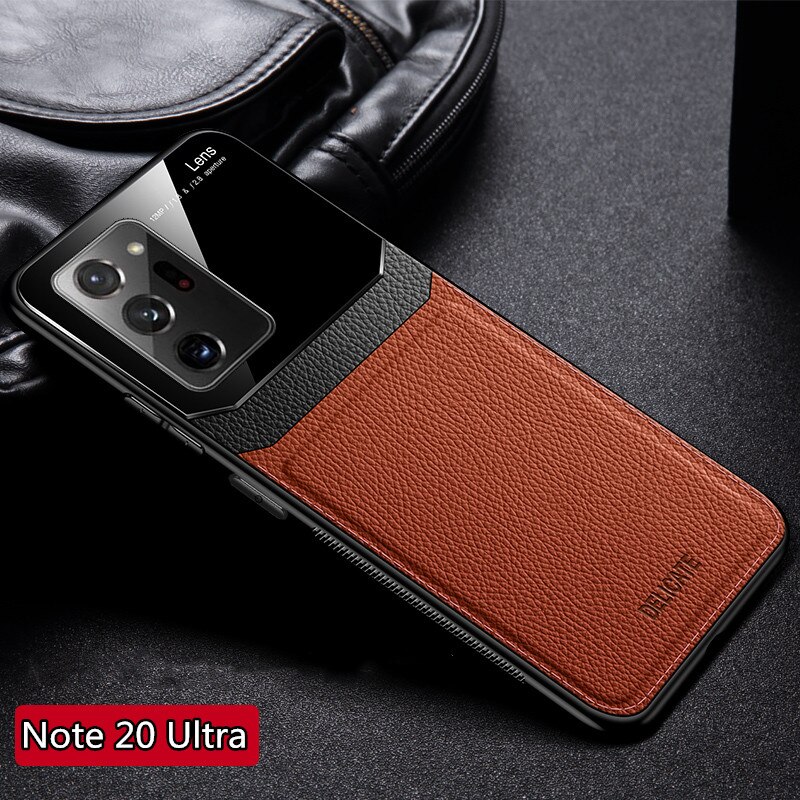 Luxe Pu Leather Case Voor Samsung Galaxy Note 20 Ultra Case Hard Pc Siliconen Shockproof Cover Cases Voor Samsung Note20 note 20