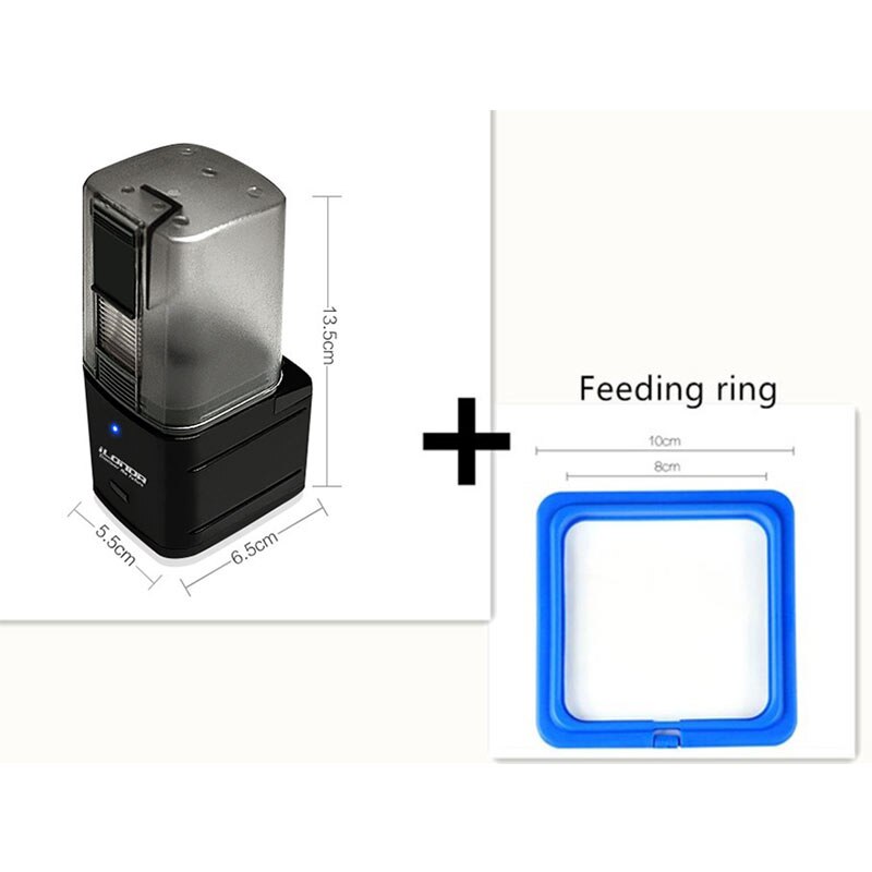 Wifi Wireless Intelligent Remote Control Fish Tank Food Dispenser Aquarium Fish Feeder: Wifi Black and Ring